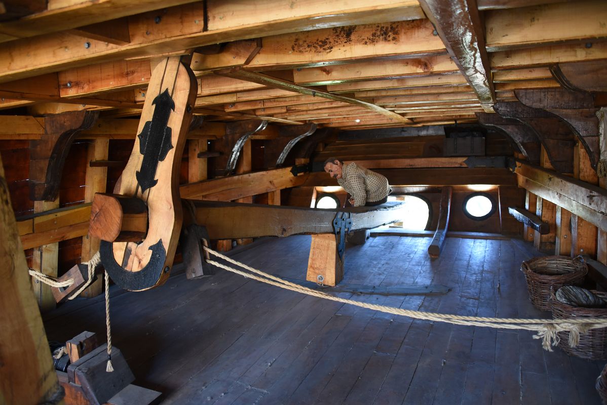 17E Display Of The Drawbar Which Rotates The Rudder On Nao Victoria Replica Commanded By Ferdinand Magellan Near Punta Arenas Chile